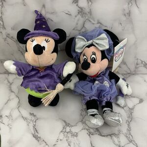Disney Store Minnie Mouse Bean Plush Toys Lot 2 Halloween Witch Sugar Plum Fairy